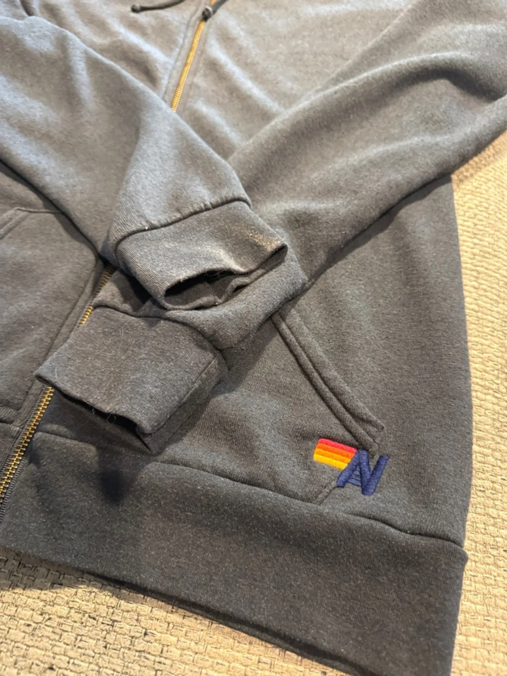 Women's Gray Hoodie with Rainbow Sunburst Panel - Picture 6 of 6